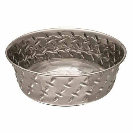 BOSS PET Loving Pets Pet Feeding Dish, L, 2 qt Volume, Stainless Steel, Metal 7256